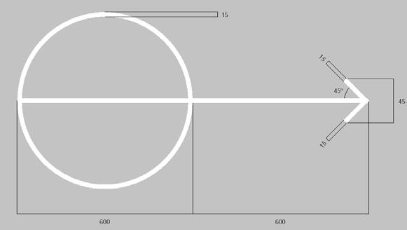 0,15 m 0,15 m 45 0,45 m 0,15 m 6m 6m Figura 7.31 - Marking posizione controllo VOR con indicazione di direzione 4.4 Markings di piazzale 4.4.1 Markings per piazzole di sosta 4.4.1.1 Per individuare