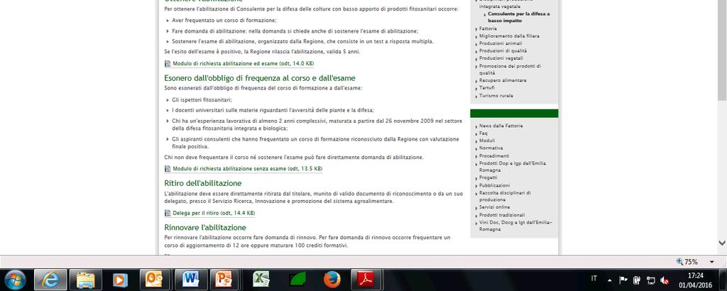 Formazione consulente sito web http://agricoltura.regione.emilia-romagna.