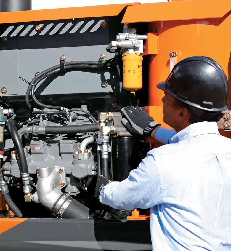 ZX160-5 MANUTENZIONE Il nuovo ZAXIS 160 è stato progettato per consentirvi di eseguire in modo rapido e agevole i controlli di manutenzione e assistenza, garantendo la più alta disponibilità e la più