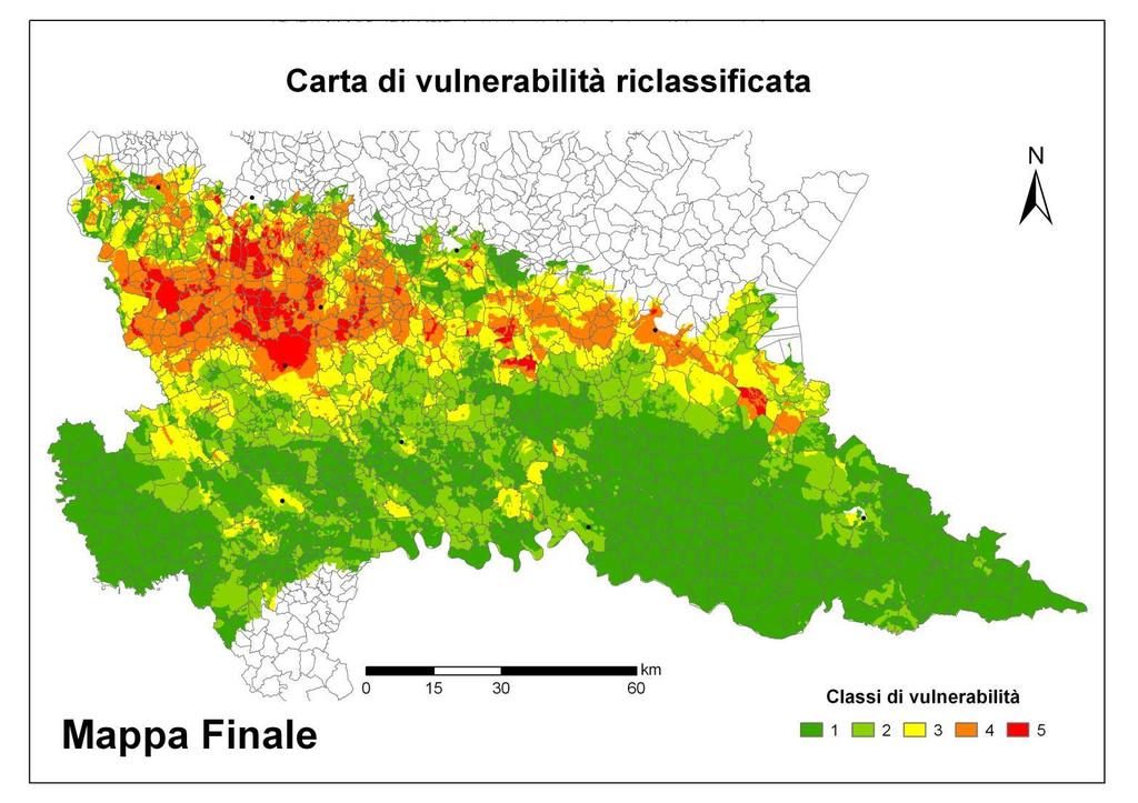 Approfondimenti Nitrati nelle acque sotterranee 1) Studio a supporto del processo di ridefinizione delle ZVN (con Università degli Studi di Milano Dipartimento di Scienze della Terra) Carta della