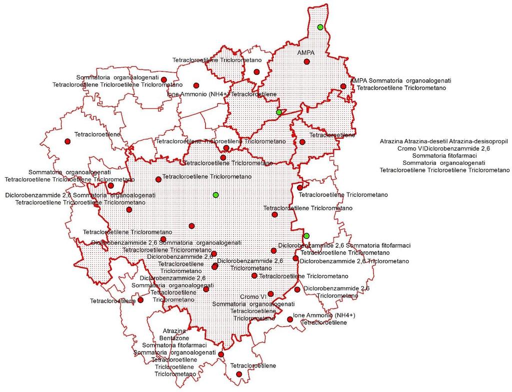 Approfondimenti - Solventi Stato Chimico 2014 In «area allargata» (Milano e comuni limitrofi= 486 km 2 ) 26 punti di