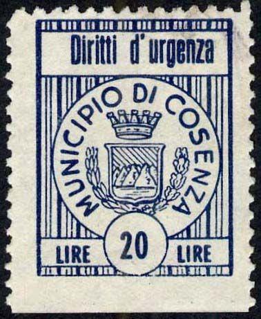 20 blu 1960/< Carta bianca, liscia.