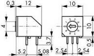 ROTARY SWITCH Tensione nominale 20VDC, tensione di prova 300V, potenza di commutazione 0.4VA - 20VDC.