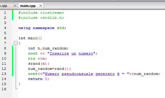 ALGORITMO GENERAZIONE DI UN NUMERO PSEUDOCASUALE Si prende in input un numero per il seme Si genera il seme