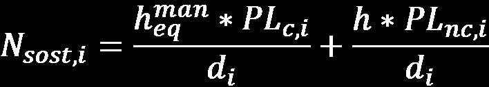 Installata; C P : c.u. per potenza impegata; i: tipo i-esimo di PL k: numero di tipi di PL N sost :numero di sost.; C sost :c.u. a sost.; h man.eq : o. eq. per la man.