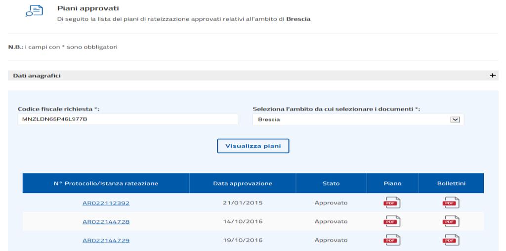 in cui potrai scaricare il pdf dei piani approvati del tuo cliente e i relativi