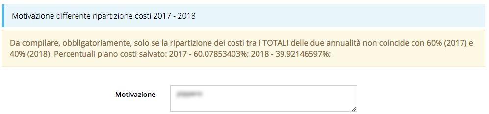 Il bando prevede una ripartizione dei costi divisa per anno: 60% nel 2017 e 40% nel 2018.