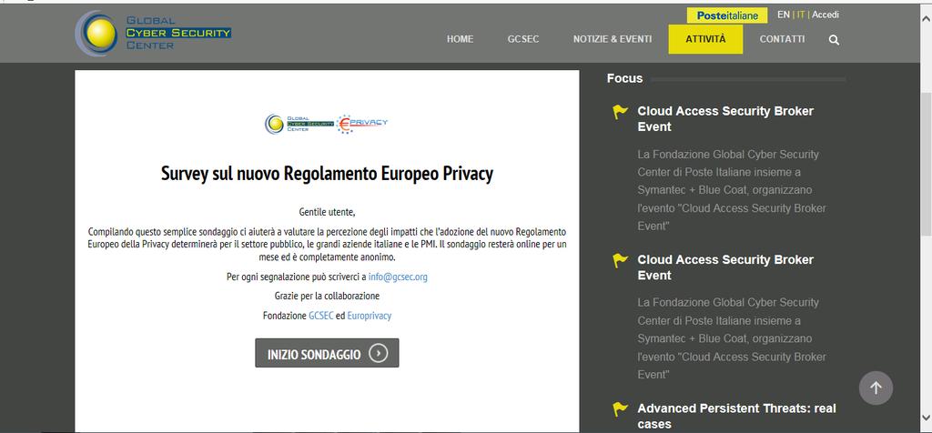Europrivacy e il Global Cyber Security Center hanno preparato un sondaggio online su