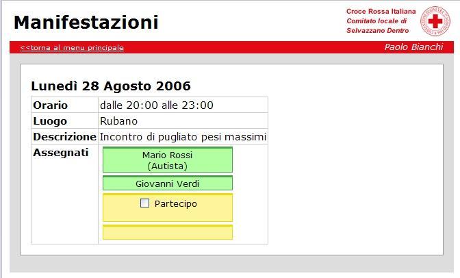 Manifestazioni Saranno visibili tutte le manifestazioni sportive previste con le relative informazioni ed il numero di volontari richiesti per ognuna.