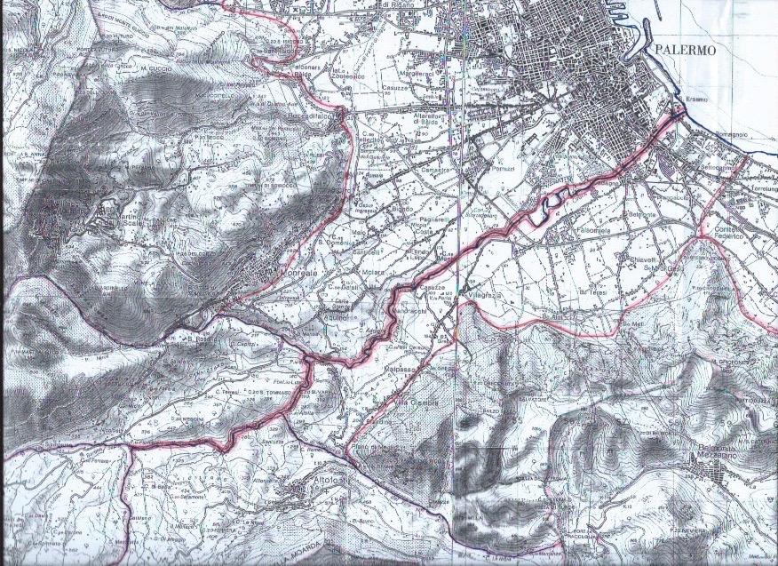- Nel settore ricade parte dell area SIC Raffo Rosso, Monte Cuccio e Vallone Sagana (ITA020023). Punti geografici. - Portella Bianca, m 855, punto di raccordo col settore N.6 (Monti di Monreale).