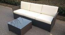 Mòviles patio de polyrattan plano, estructura de acero pintado. Con almohadas.