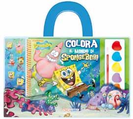 P ortami con te All interno della valigetta, un simpatico album da colorare con gli acquerelli, il pennello e tanti stickers per giocare con SpongeBob!