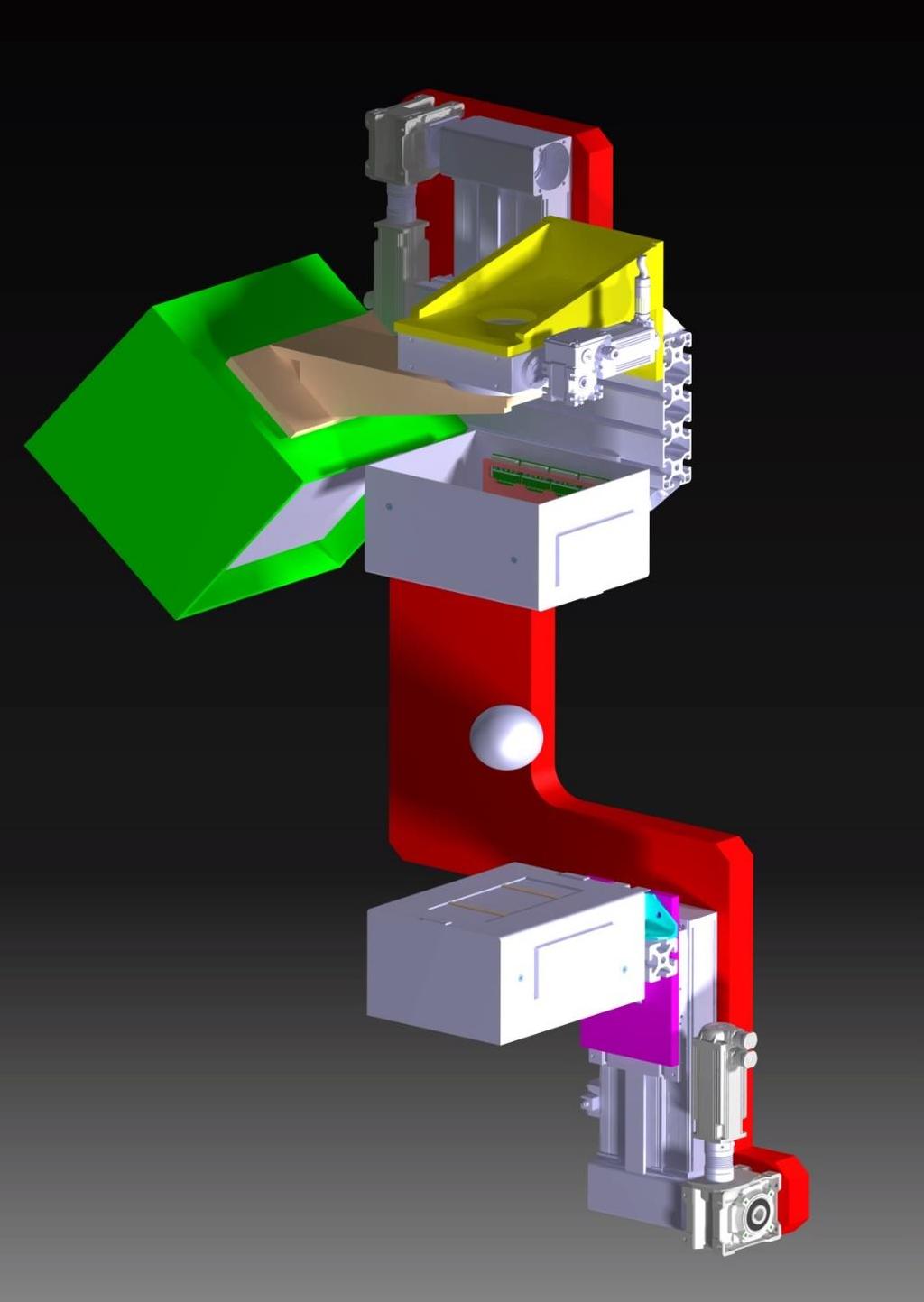 Il dispositivo di INSIDE Tracciatore di carichi e gamma 90 0-60 0 rispetto al fascio (fibre scintillanti e LYSO) braccio