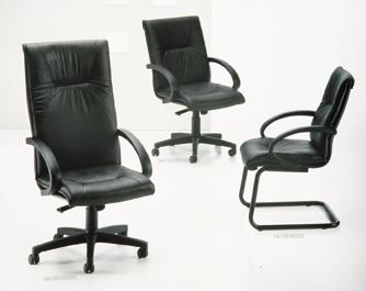 Sedute direzionali Modello Salisburgo/ sedia direzionale girevole, con schienale alto, contatto permanente, con braccioli, base in