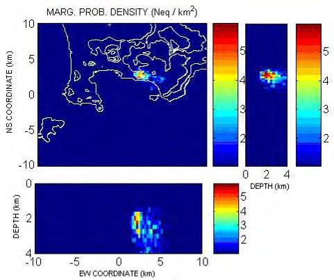 Figura 16. Localizzazioni probabilistiche dei terremoti avvenuti ai Campi Flegrei nel secondo semestre 2006.