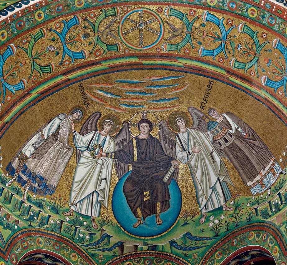 Ravenna, San Vitale Mosaici dell abside e del presbiterio Attorno al 545-550 Nel 540 ebbe fine il dominio dei Goti in Italia, Ravenna si arrese a Belisario, il generale dell imperatore Giustiniano I,