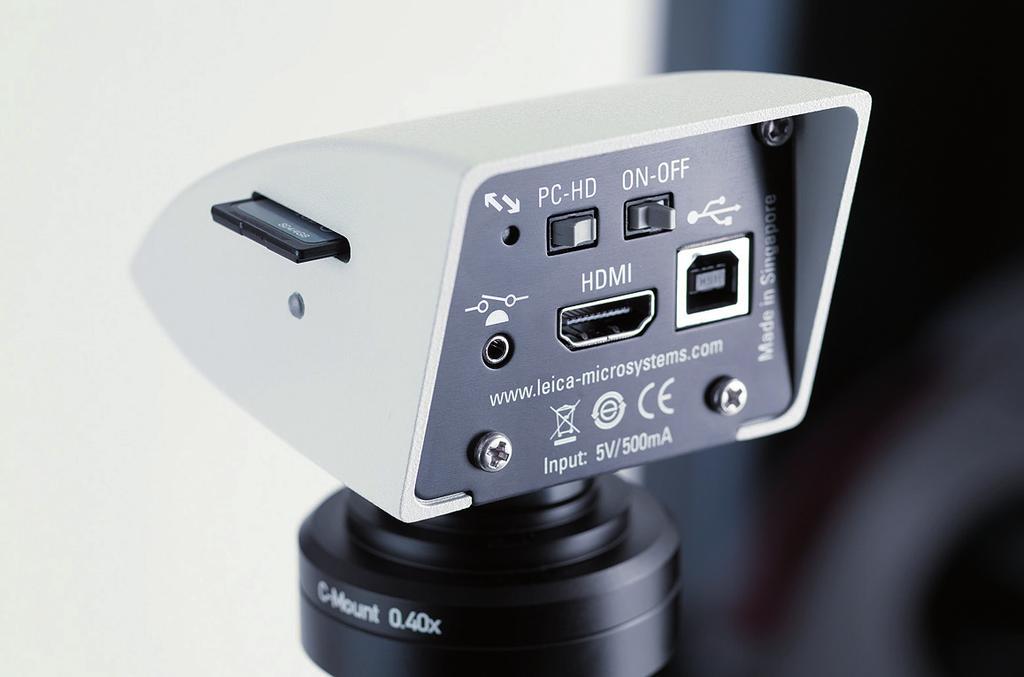 algoritmi di elaborazione forniscono risltati perfetti delle immagini o video HD qalsiasi comne microscopio, macroscopio Le nove fotocamere Leica MC170 HD e brillanti: a scelta sl PC,