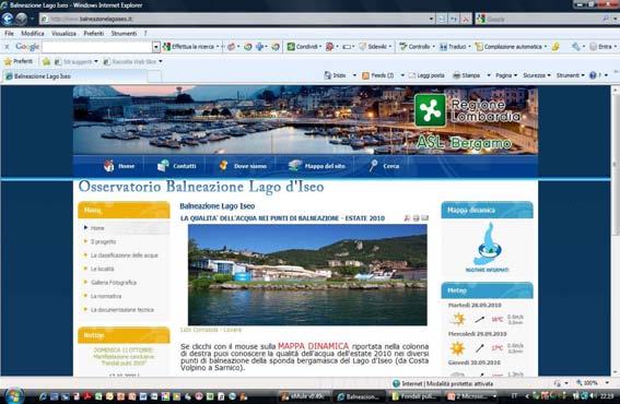 balneazione. Le pagine internet sono facilmente raggiungibili al sito www.balneazionelagoiseo.