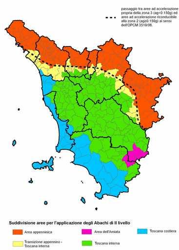 I valori ottenuti sono stati quindi ri-aggregati in funzione dei quattro domini geologici in cui è