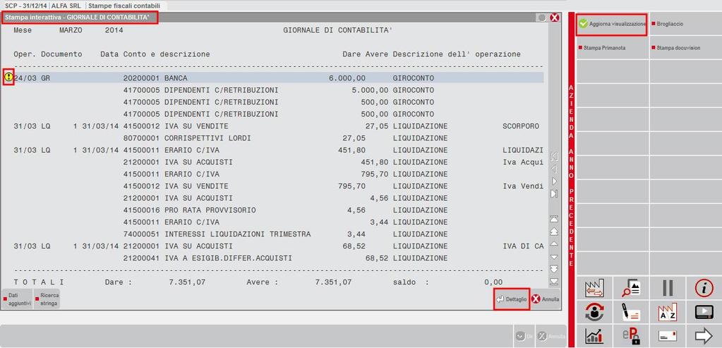 Ad esempio si può scegliere di stampare i registri iva con la stessa periodicità della liquidazione (per trimestre o per mese).