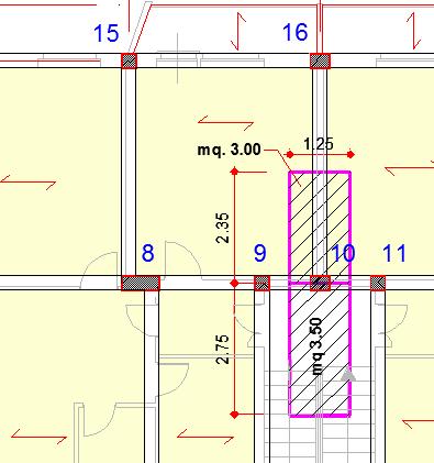 PIANO TIPO - PILASTRO N 10 Tipo carico Influenza Unitario Ns [kn] Solaio 3.00 mq 9.50 kn/mq 28.50 Scala 3.50 mq 12.90 kn/mq 45.15 Trave 10-16 2.35 m 4.90 kn/m 11.52 Trave 9-10 0.60 m 4.