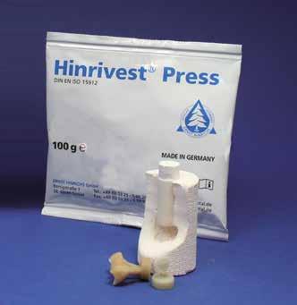 Hinrivest Press Nuovo rivestimento a legame fosfatico, privo di grafite ed a shock termico (preriscaldo rapido) per ceramica a pressione.
