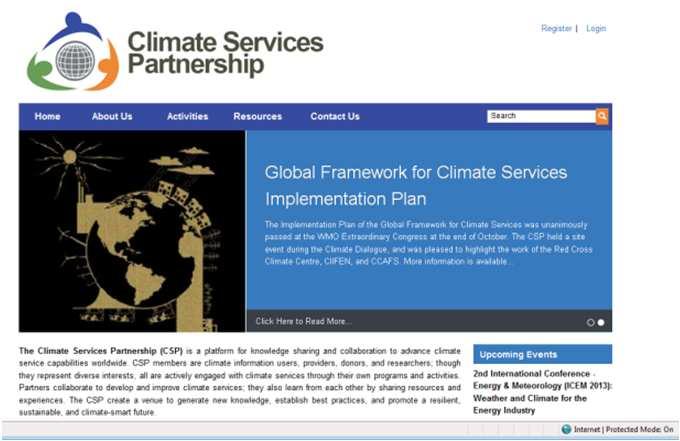 How to get involved Global Framework for Climate Services Priority areas: agriculture & food security, disaster risk reduction, health, & water International Conference on Regional Climate CORDEX