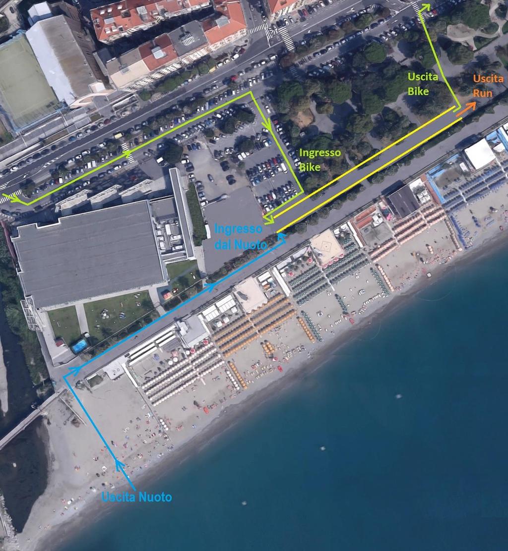 Pagina 11 di 11 2.5 Mappa Zona Cambio e Flussi La Zona Cambio viene realizzata nei giardini del Prolungamento a Mare di Savona.