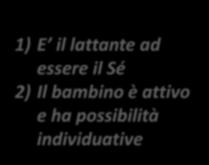 2) Il bambino è passivo e dipendente VS 1) E il lattante ad