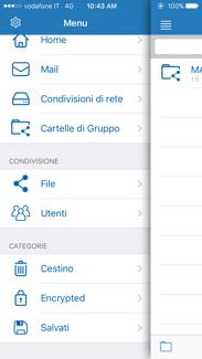 3. MENU Il menu, a cui si accede cliccando sul tasto in alto a sinistra della Home, indica le principali funzioni di LiveBox suddivise in: Recenti, Applicazioni,