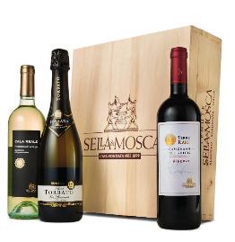 Confezione con Pinot Nero Meczan, 75 cl e Müller