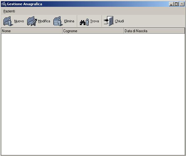 gestione anagrafica Finestra adibita all Inserimento, Modifica e/o