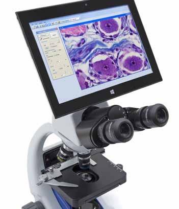 Microscopi biologici LA MICROSCOPIA Microscopio digitale OPTIKA dotato di tablet PC Windows che apre nuovi orizzonti nel mondo della microscopia combinando un alto livello tecnologico con una