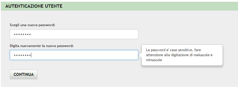 Inserire username e password provvisoria ricevuta tramite email Figura 6- Inserimento password provvisoria Verrà richiesto, come anticipato sopra, di introdurre una nuova