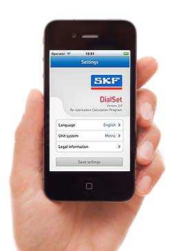 Strumento rapido per il calcolo della rilubrificazione Programma SKF DialSet SKF DialSet è stato studiato per aiutarvi ad impostare i vostri lubrificatori automatici SKF.
