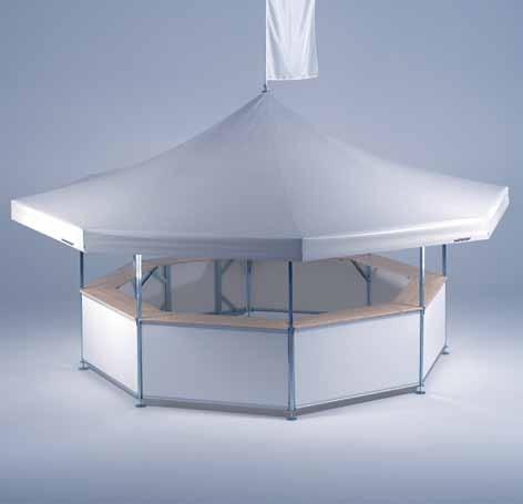 6 Dati tecnici Mastertent Pavilion Ottagonale Contenitore di trasporto multiplo Larghezza del tetto 6,12 m LxPxH 2,31 x 0,87 x 1,16 m Larghezza interna 3,38 m Si compone di 5 parti Altezza al colmo