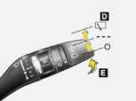 tergicristallo OFF Ciclo singolo B: Regolazione del controllo intermittenza del tergicristallo C: Lavaggio del vetro con un breve ciclo delle spazzole (anteriori)