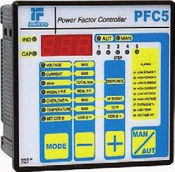 sovracorrente condensatori Sensore temperatura interna quadro LDCRK 5/7 LDCRK 8/12 LDCRJ 8/12 Numero Contenitore Campi di misura e controllo Tensione di gradini da incasso