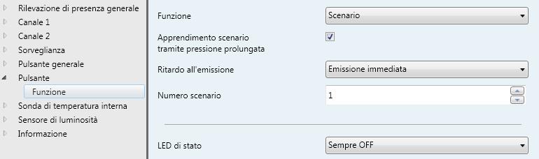 6.11 Funzione "Scenario" 1 Figura 25: Funzione "Scenario" Con la selezione della funzione Scenario, l'apparecchio viene impostato come derivazione scenario e serve a richiamare o modificare le scene