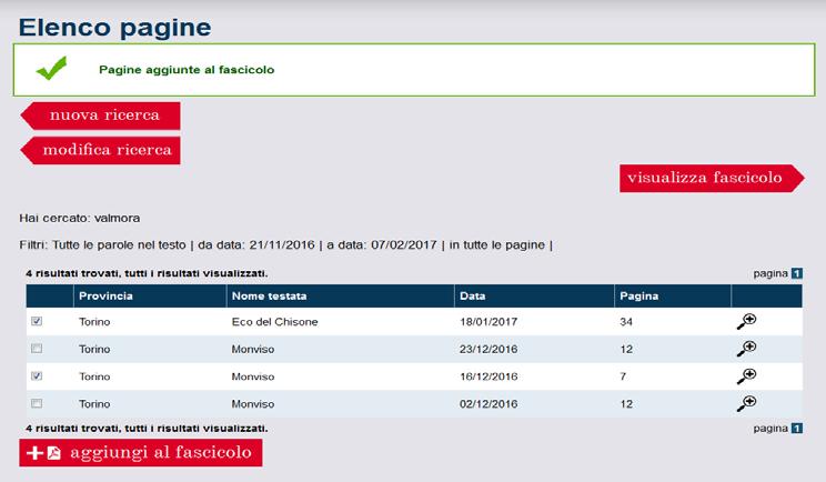 Navigare tra le pagine Utilizzando i tasti / è possibile navigare tra le pagine della stessa edizione della Testata. Con il tasto della ricerca.