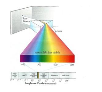 MA COS E LA LUCE? -la luce, passando attraverso il prisma, fornisce uno spettro continuo di colori.