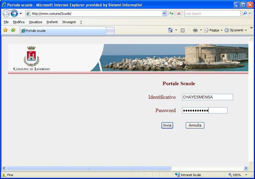 la colonna centrale e selezionare Portale scuole Per entrare nel portale dovrà essere inserito l Identificativo e la