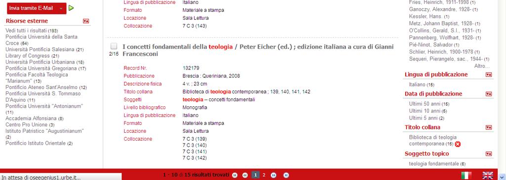 Excel, MARC21), export verso RefWorks (strumento per la produzione di bibliografie - al