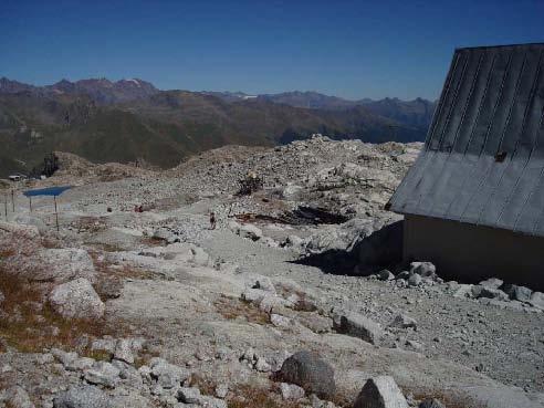 Vista di fianco Vista dal ghiacciaio Le due