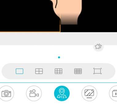 Dall app Smartlive puoi scegliere quale flusso ricevere con il pulsante in basso a destra.