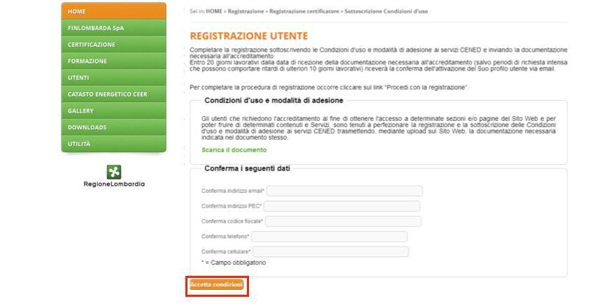 Aggiornamento 13/11/2017 Guida ai servizi CENED Certificatore energetico Fig.