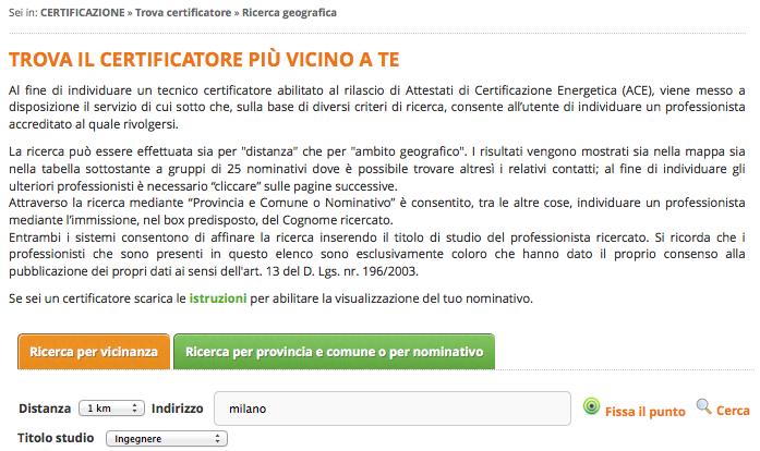 Guida ai servizi CENED Certificatore energetico Aggiornamento