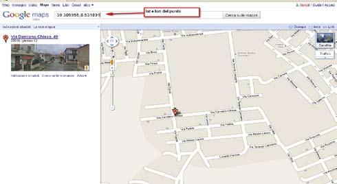 Con Google Maps: Aprire Google Maps (http:// maps.google.it/) e cercare il luogo rappresentato nella mappa.