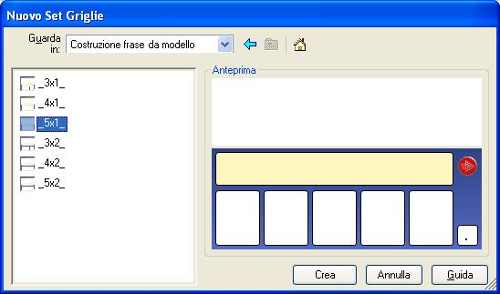 In Templates è possibile scegliere Nuovo per avere una griglia vuota del tipo invia (con il foglio di scrittura in alto) oppure noninviare (con solo lo spazio per inserire delle celle).