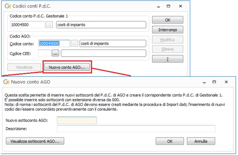 Per entrambe le modalità operative è necessario procedere con l associazione dei sottoconti Clienti e Fornitori e i conti del Piano dei Conti di AGO relativi a Clienti e Fornitori attraverso la